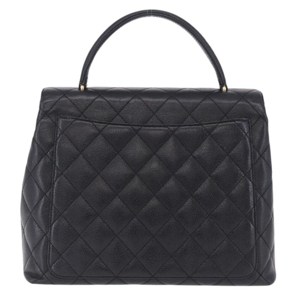 Chanel Coco Top Handle Quilted Caviar With Lizard Black Leather Handbag - Picture 2 of 16